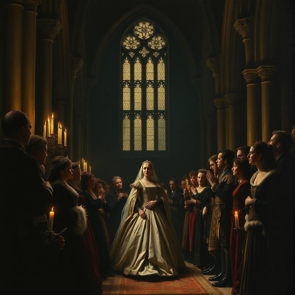 La boda de María con Felipe de España en la catedral de Winchester, julio de 1554. El matrimonio fue profundamente impopular entre los ingleses.